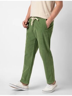 Bearbottom Cactus Green Easy Drawstring Corduroy 5-Pocket Pant- M 30”